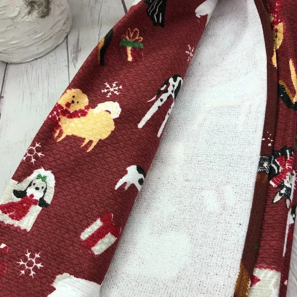 NWT winter wonderland kitchen towel merry woofmas